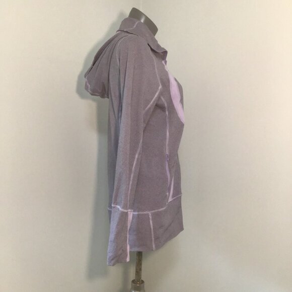 Lululemon Stride Jacket Brushed Lilac Heathered Coal Wee Stripe/Lilac Size 8 - Picture 3 of 13